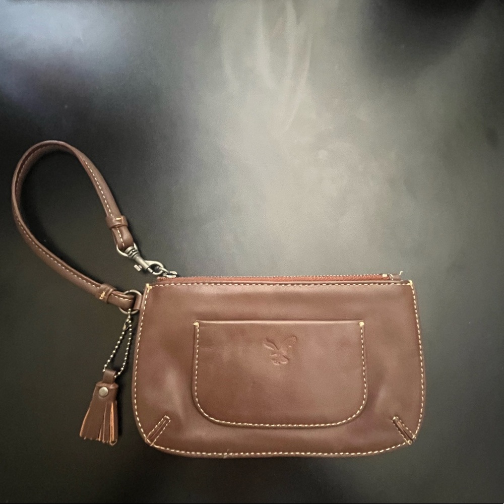 American Eagle leather wristlet